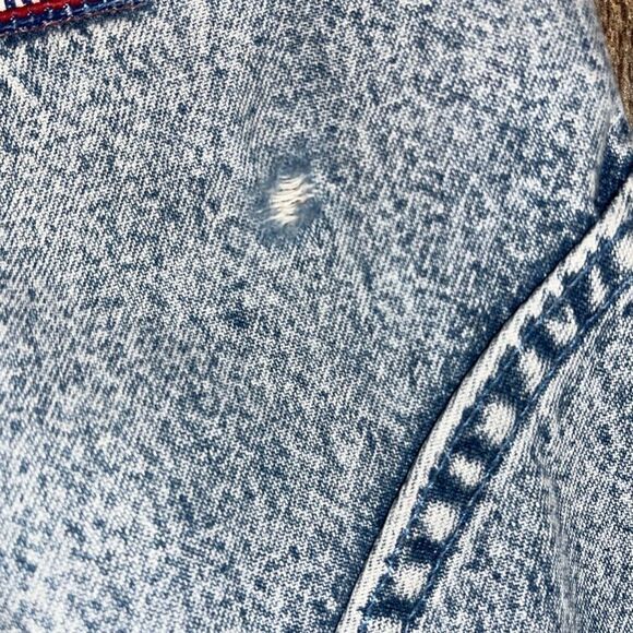 VTG Little Levi's Acid Wash Denim Romper Baby Girls 6 Cotton USA MADE - Picture 6 of 11